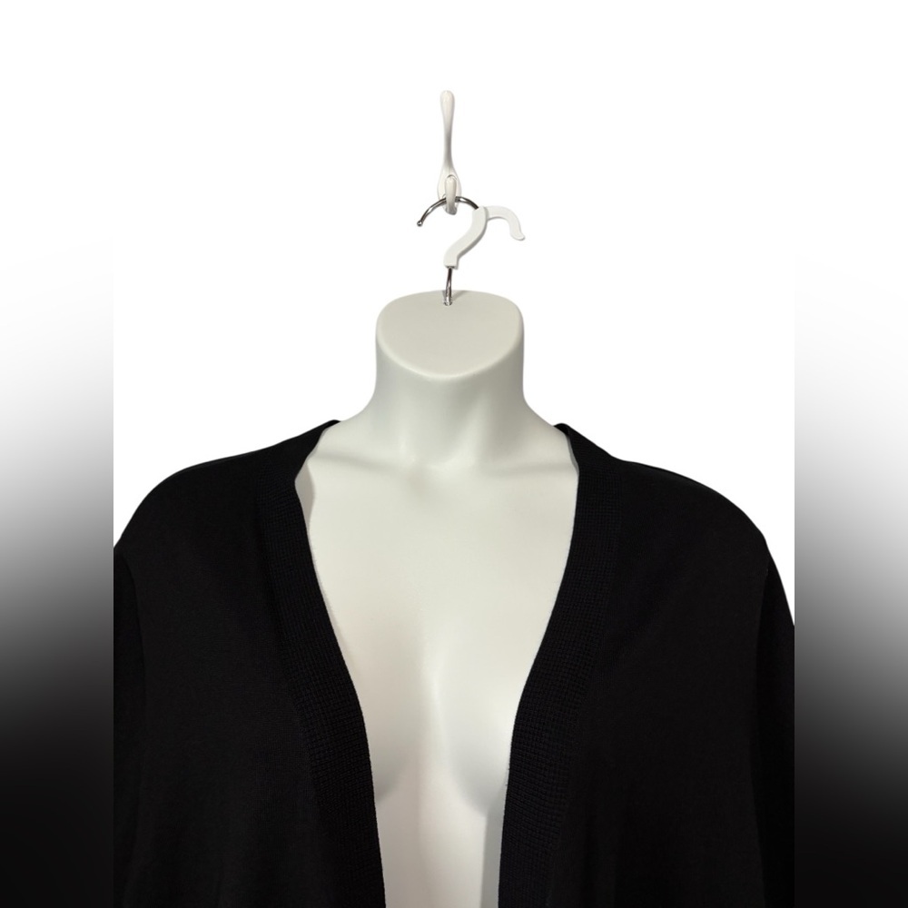 Laura Plus 14+ / Plus Size Black Open Front Short Sleeve Cardigan / 3X - Picture 5 of 10